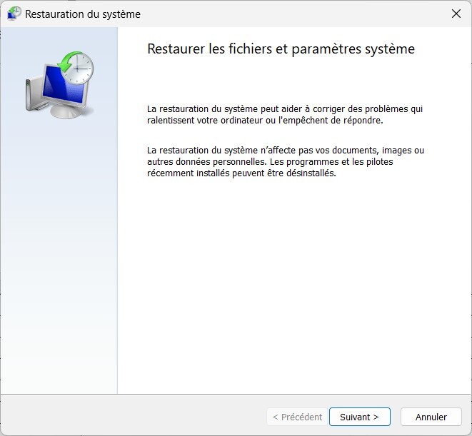 system restore window