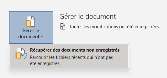 select the document you closed