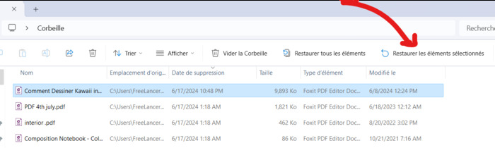 recover from recycle bin