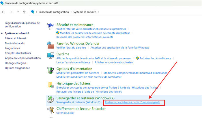 restaurer mon fichier