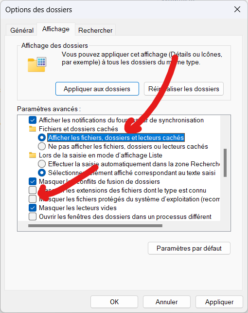 show hidden files