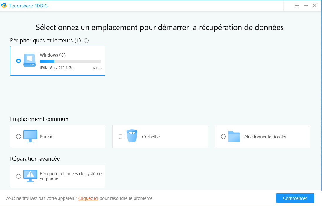 récupérer les données de windows 11 avec Tenorshare 4DDiG