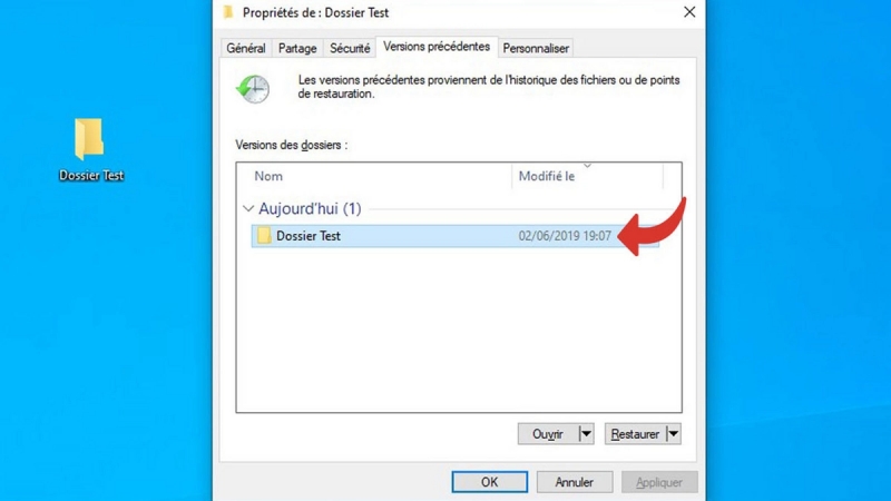 Recover data from the thought of the previous version of the previous version