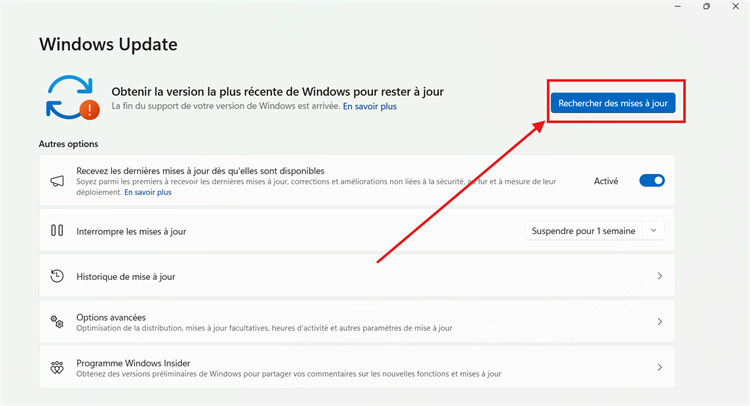 mise à niveau de Windows