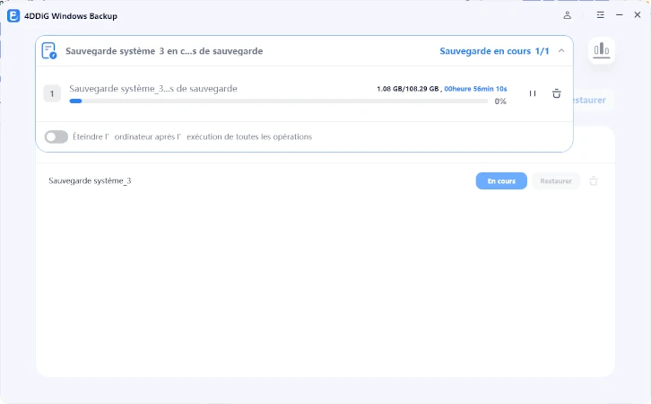 programmer l’arrêt après la sauvegarde