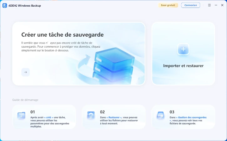 créer une tâche de sauvegarde