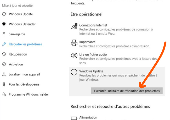 run the troubleshooter to fix error code 0x80070005