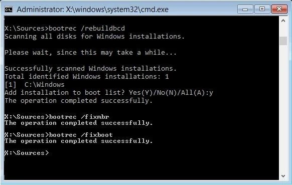 windows error code 0xc000000e - start BCD