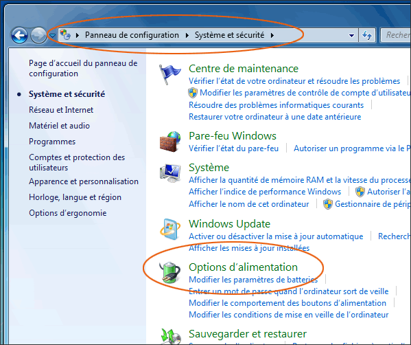 go to the control panel