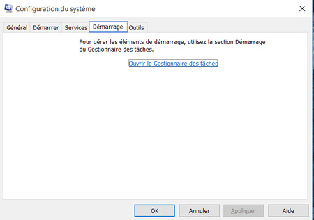 opening task manager from startup menu