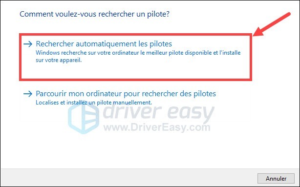 search automatically for drivers button