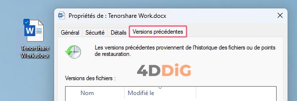 Versions précédentes