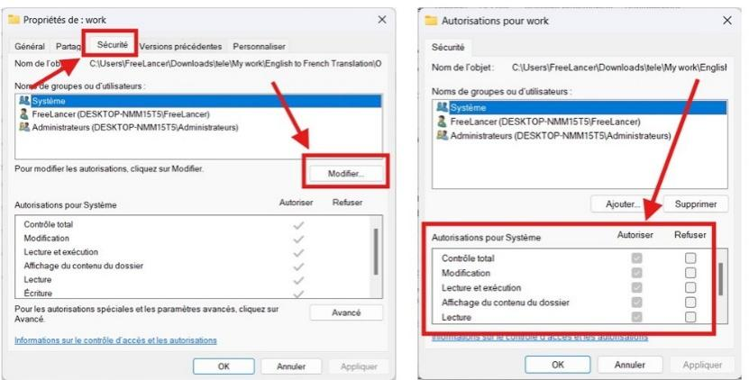 autorisations de dossier