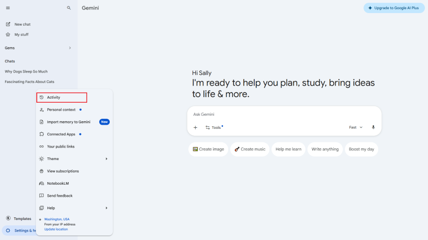 click chatgpt settings