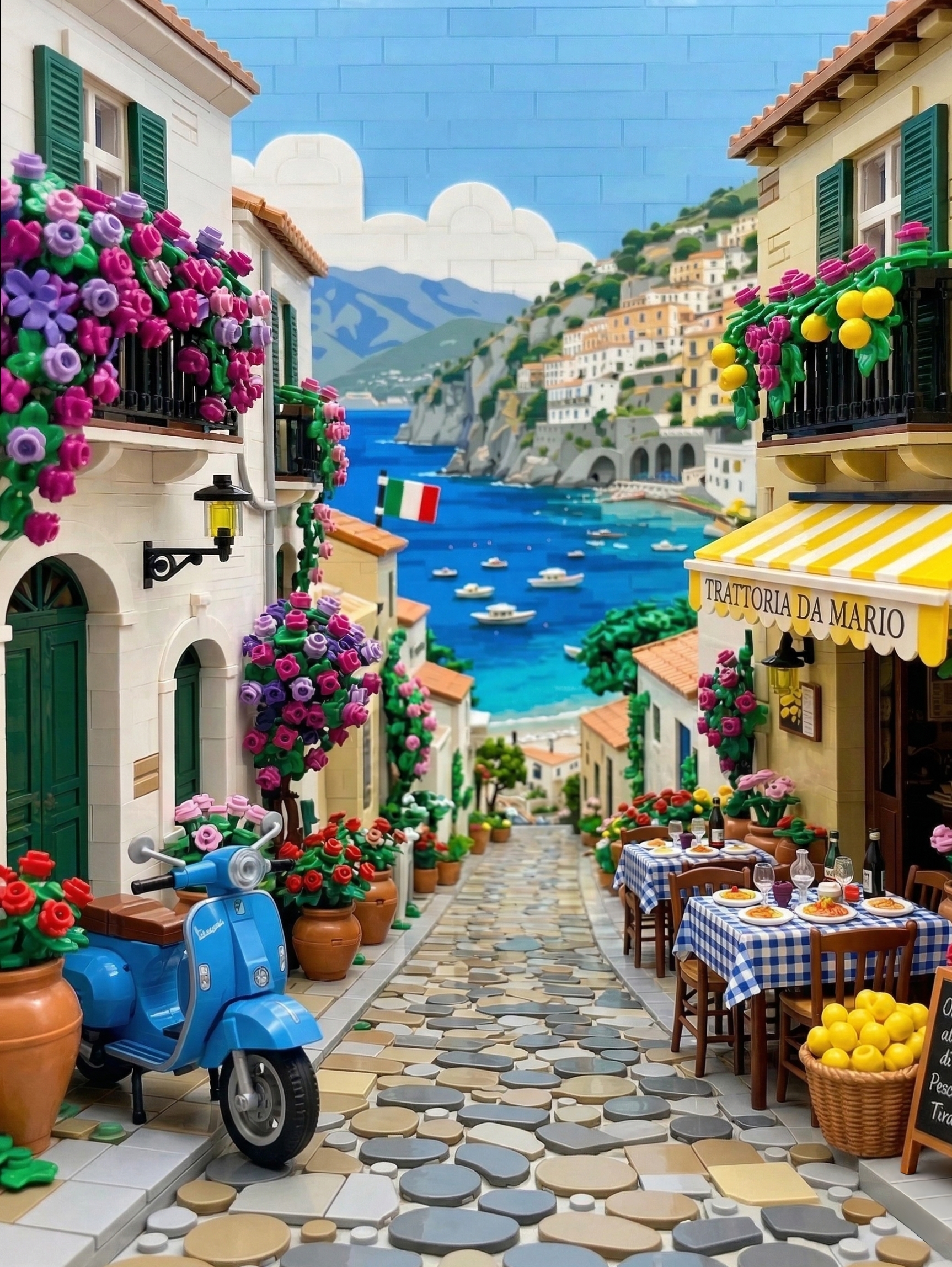 ai brick style photo after