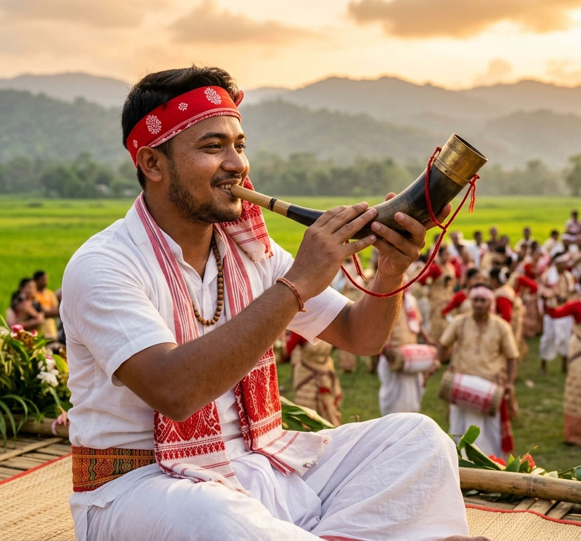 assamese man playing pepa