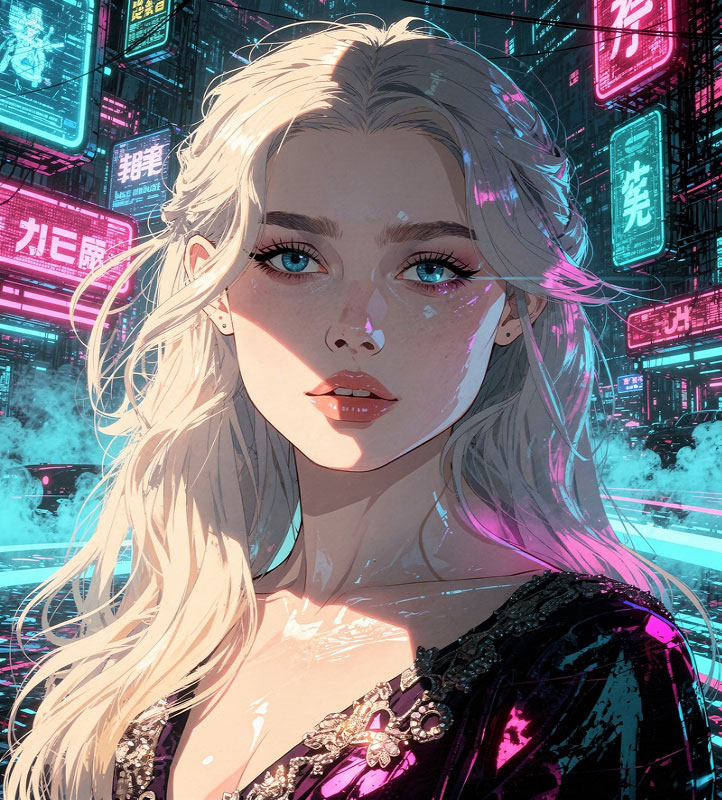 ai cyberpunk anime portrait
