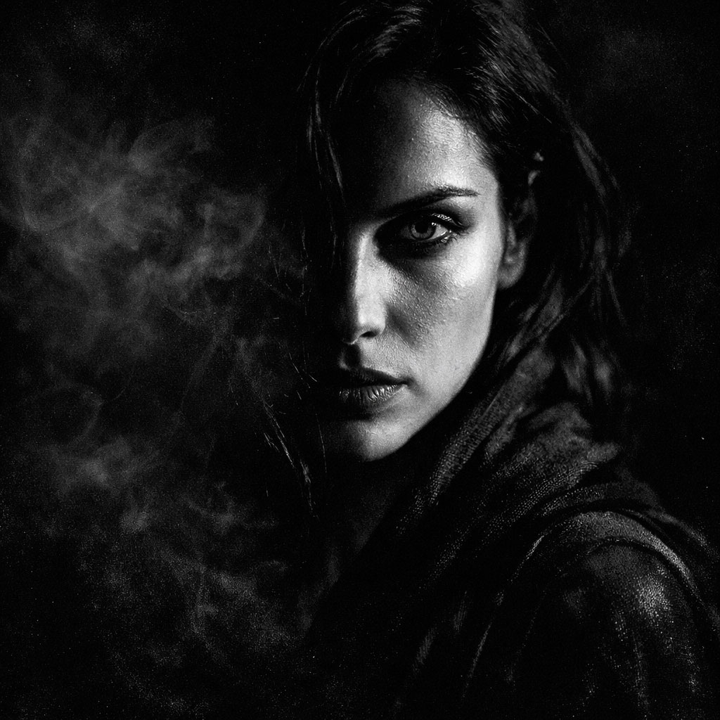 ai moody dark chiaroscuro cinematic portrait