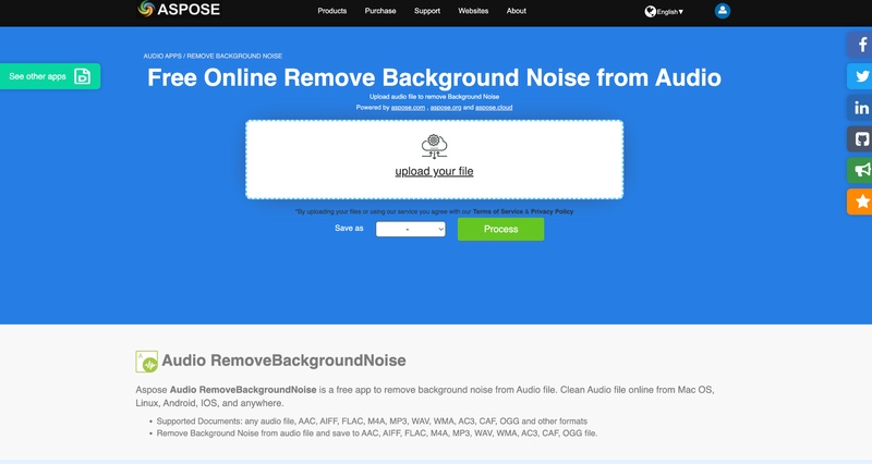 remove background noise from audio with aspose audio noise remover
