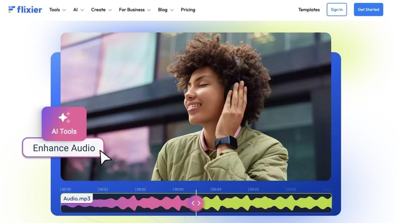 flixier ai audio enhancer