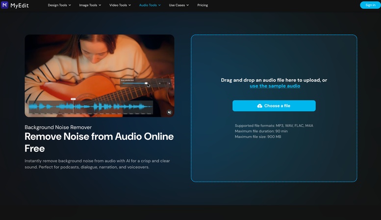 audio background noise removal with myedit