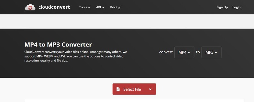 cloudconvert select file upload