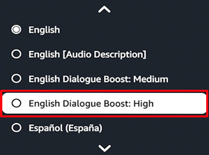 reset prime video dialogue boost as high