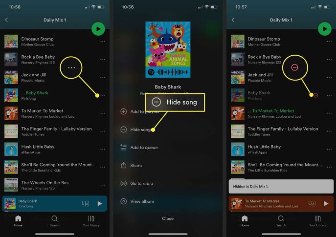 como ocultar uma música no spotify