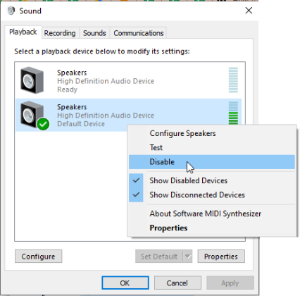 Lenovo no audio output device is installed