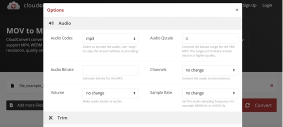 régler les options audio