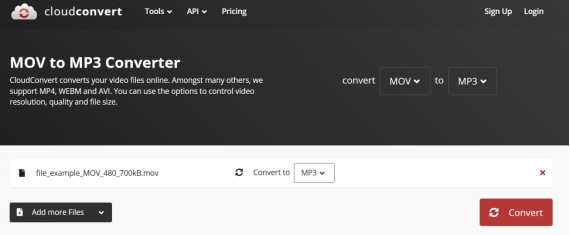 convertir mov en mp3