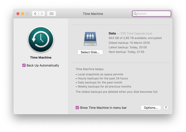 time machine back up mac