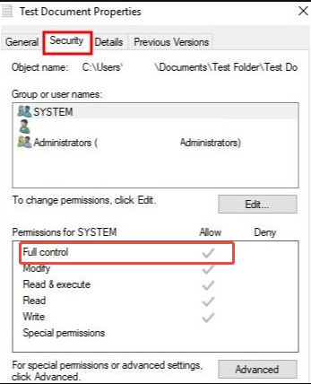 change file permissions windows