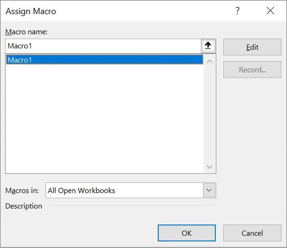 reassign excel macro button to fix macro not working error