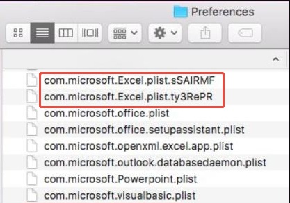 delete excel preferences files mac