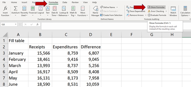 Excel Formeln anzeigen deaktivieren