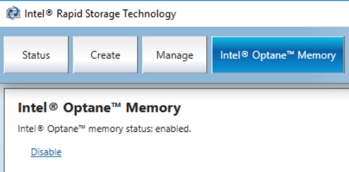 Intel Optane Memory deaktivieren, um ZIP-Problem zu beheben
