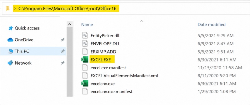 excel exe excelcnv exe location office16