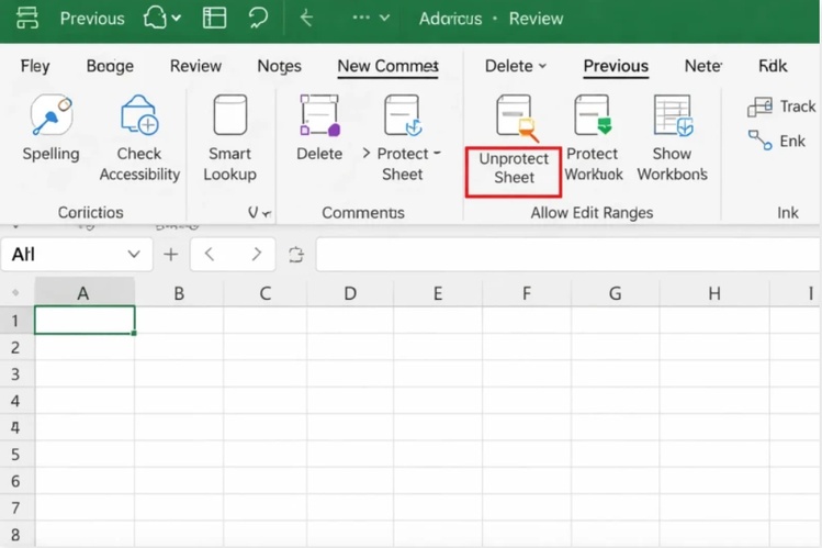 excel unprotect sheet