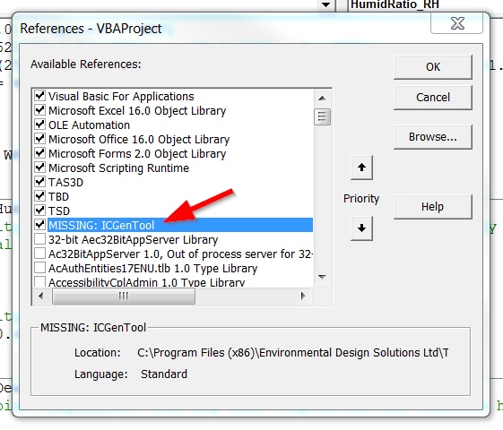 excel vba missing reference dialog