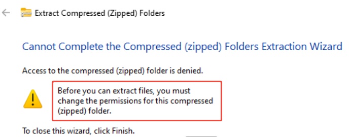 extract file with permission prompt