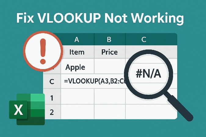 fix vlookup not working in excel