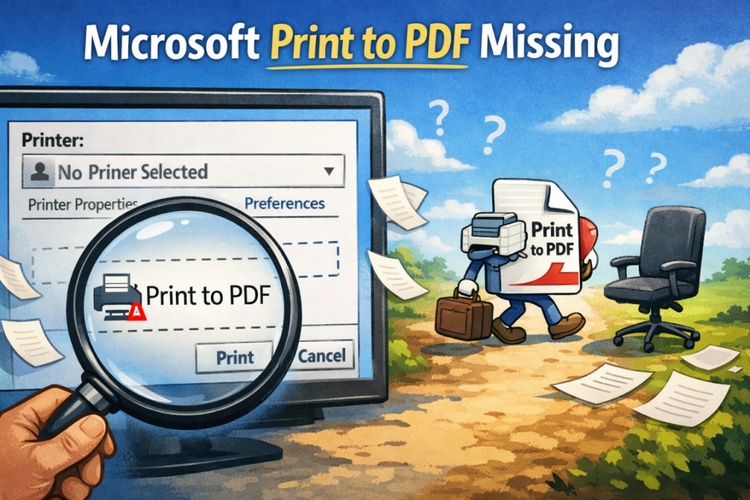 microsoft print to pdf missing