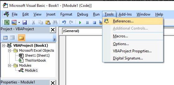 open visual basic preferences