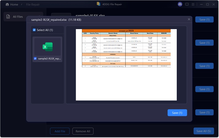 preview repaired excel files