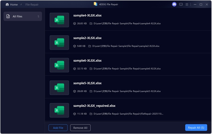 start excel file repair