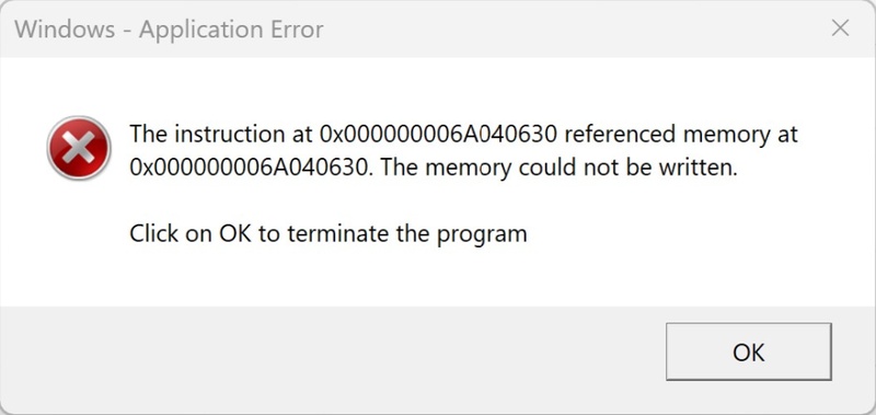 windows application error when opening pdf