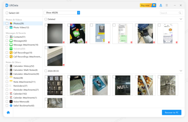 hit the recover button