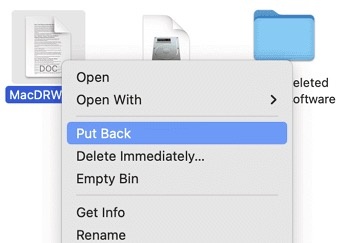 put back mac ssd files from trash