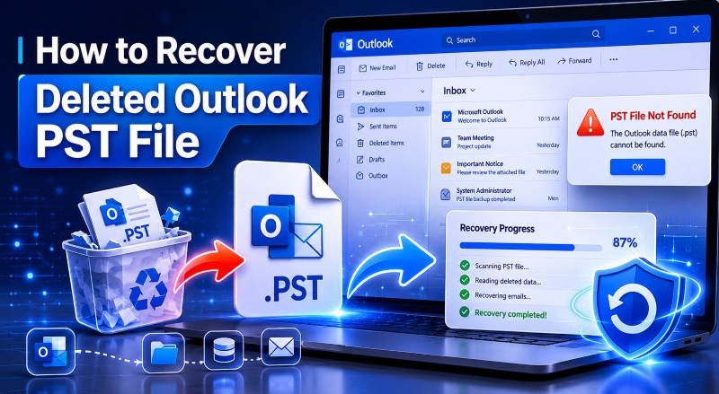 recover deleted outlook pst file